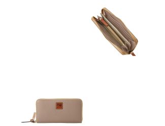 Pebble Grain Large Zip Around Wristlet