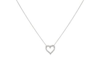 Classic Diamond Heart Necklace 14K Size 18"
