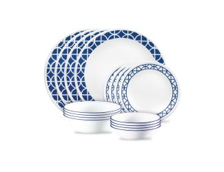 Classic 16pc Dinnerware Set Cobalt Circles