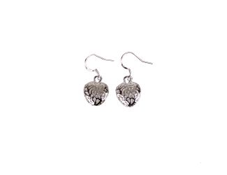 Silver Plated Ornamental Heart Earrings