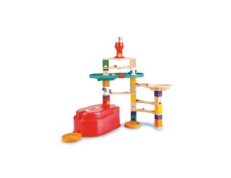 Quadrilla Stack Track Buicket Wooden Marble Builder Set