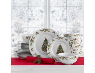 Christmas Day 24pc Porcelain Dinnerware Set