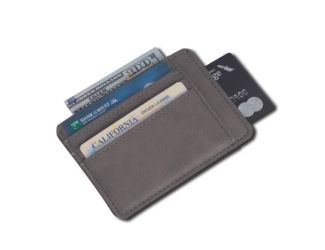 Grey Leatherette 5 Slot Credit Card Holder