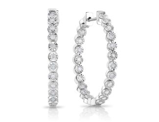 Diamond Inside-Out Hoop Earrings