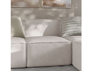 Contemporary Modular Sectional Sofa Armless Middle Chair in Cream Fabric