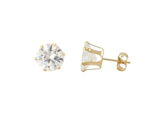 18Kt. Gold Plated over Stainless Steel 1-1/4 Ct.  Full Faceted CZ Round Cut earrings