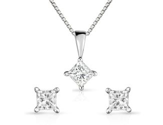 Diamond Earrings and Necklace Set