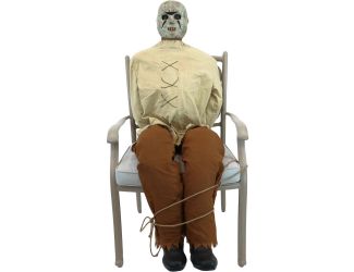 Motion-Activated Thrashing Prisoner by Tekky, Sitting Premium Halloween Animatronic, Plug-In or Batt