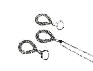 Silver Teardrop CZ Jewelry Collection