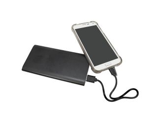8000MAH Power Bank & Wireless Anodized Aluminum Charger w/USB Power Cord black