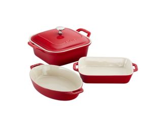 4pc Mixed Baking Dish Set Cherry