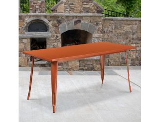 31.5" x 63" Rectangular Copper Metal Indoor-Outdoor Table - Industrial Table