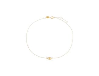 Solid Evil Eye Pendant Anklet 14K Size 9.5"