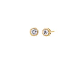Lab-Grown Diamond Bezel Studs 14K Size 0.25 CT