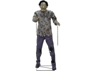 6-Ft. Tall Motion-Activated Guard Zombie, Premium Halloween Animatronic