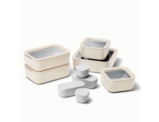 14pc Glass Food Storage Set Cream