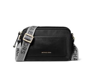 Jet Set Large Nylon Gabardine Crossbody Bag -  Black
