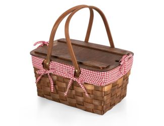 Kansas Basket - Red & White Gingham Pattern
