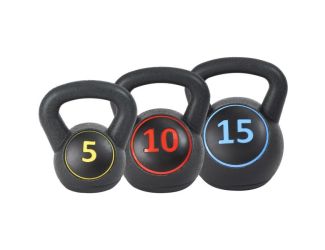 US Weight - Plastic Kettlebell Set (5, 10, 15 pounds)