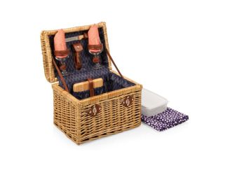 Napa Basket - Adeline Collection - Deep Purple with Coral Pattern