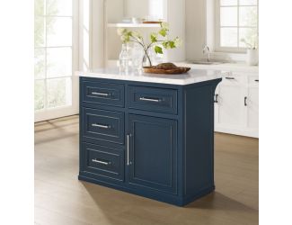 Cutler Faux Marble Top Kitchen Island