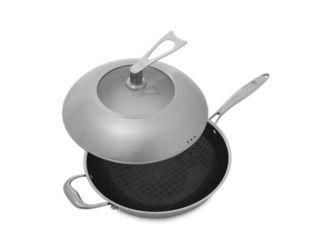 Tri-Clad SS Hybrid 12" Wok + Lid
