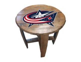 Columbus Blue Jackets Oak Barrel Table