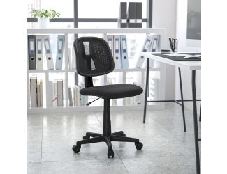 Flash Fundamentals Mid-Back Black Mesh Swivel Task Office Chair with Pivot Back