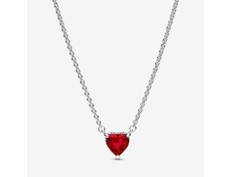 Sparkling Red Heart Pendant Necklace
