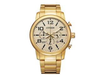 Men's Quartz Watch, Gold-tone with Champagne Dial