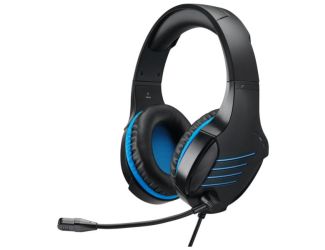 Gaming Stereo Headset w/ LED Lights and 6.5" Cable Black/Blue