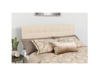 Quilted Tufted Upholstered Twin Size Headboard in Beige Fabric