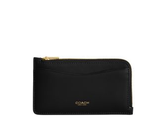 New York Zip Card Case - Black/Brass