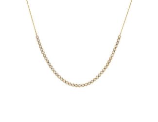 Diamond Thin Half Tennis Necklace 14K Size 18"
