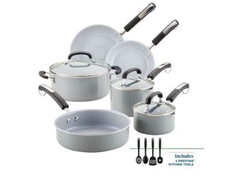 13pc Eco Advantage Healthy Ceramic Nonstick Cookware Set Gray