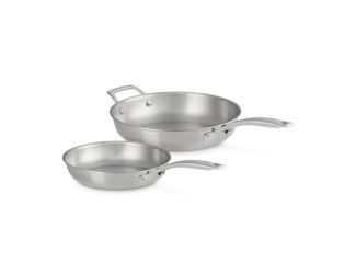 2pc Essential Stainless Steel Fry Pan Set 9.5" & 11"
