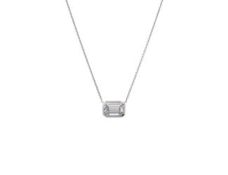 0.25 CT Lab-Grown Emerald Necklace 14K Size 18"
