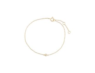 Tiny Diamond Bezel Bracelet 14K Size 7"