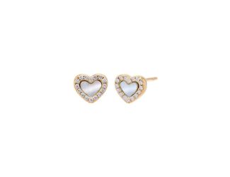 Pave Tiny Colored Gemstone Stud Earring Size 6MMx7MM