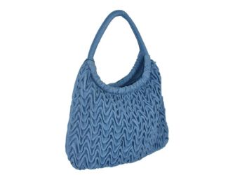 Darren Pleated Denim Tote Bag