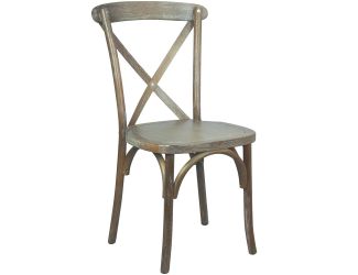 Medium With White Grain X-Back Chair