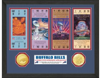 Buffalo Bills 4 Consecutive Super Bowl Appearances Ticket Collection