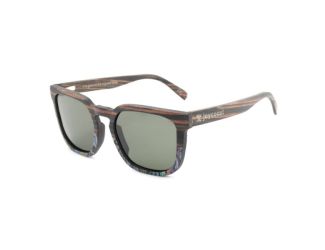 Lush  Ebony White Seashell Wooden Sunglasses
