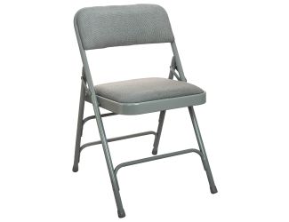 Grey Padded Metal Folding Chair - Grey 1-in Fabric Seat
