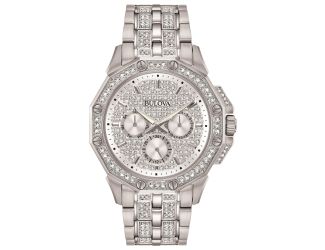 Mens Octava Silver Swarovski Crystal Watch