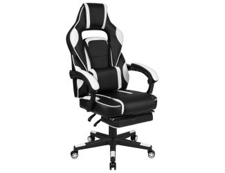Black/White X40 Series Reclining & Massaging Gaming Chair