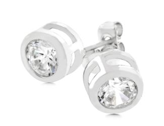 Bezel Stud Earrings