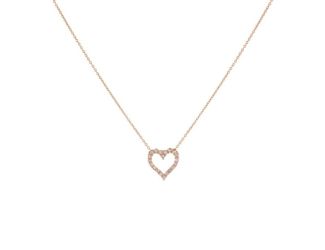Classic Diamond Heart Necklace 14K Size 18"