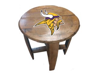 Minnesota Vikings Oak Barrel Table