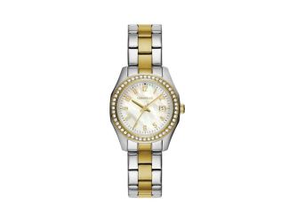 Caravelle Ladies Two Tone SS Bracelet Watch Mother of Pearl